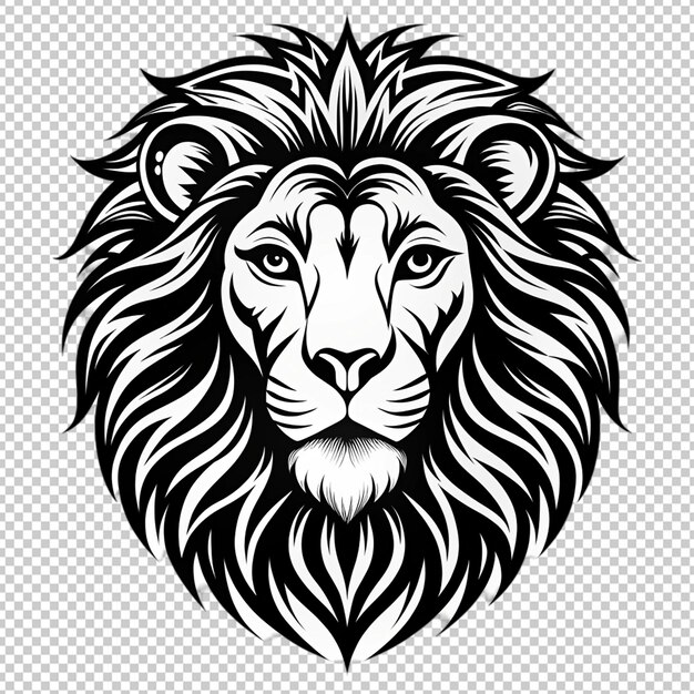 tatuaje de león tribal en fondo transparente