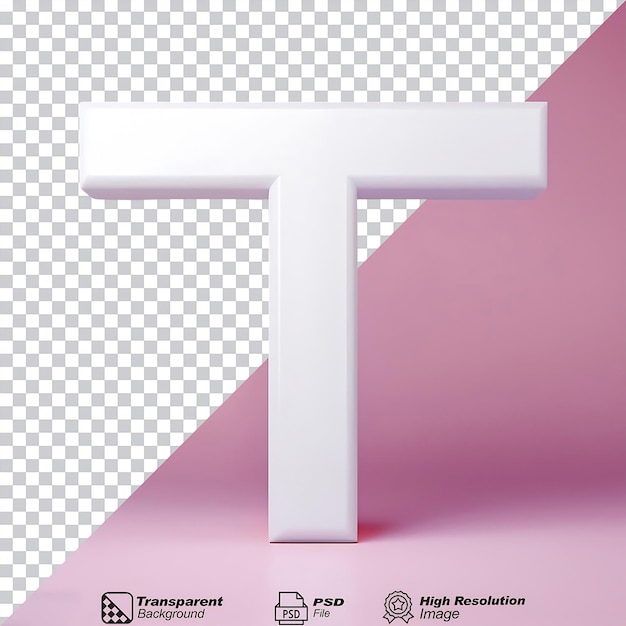 Tau griechisches Symbol Weiß isoliert auf durchsichtigem Hintergrund