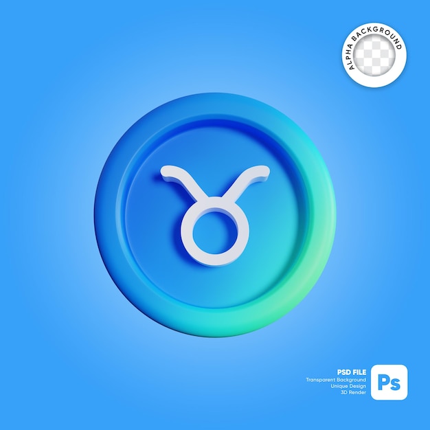 Tauro signo del zodiaco 3d ilustración