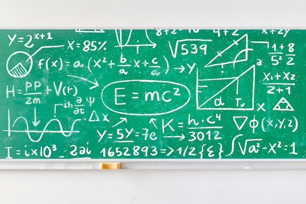 Tavola piena di formule matematiche mock-up
