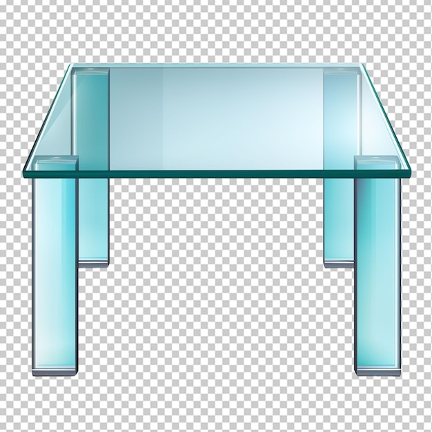 tavolo di vetro isolato su uno sfondo trasparente