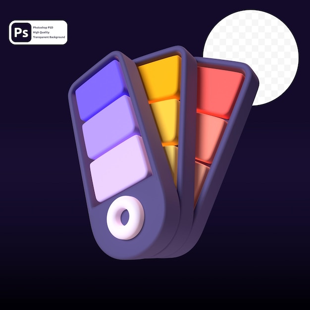 Tavolozza dei colori nel rendering 3d per la presentazione web di risorse grafiche o altro