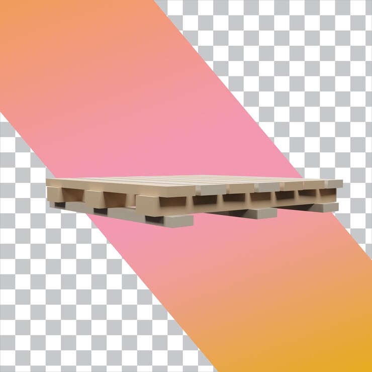 Tavolozza in legno basso poli di rendering 3D