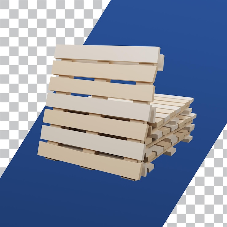 Tavolozza in legno basso poli di rendering 3D