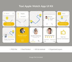 PSD taxi apple watch app ui-kit
