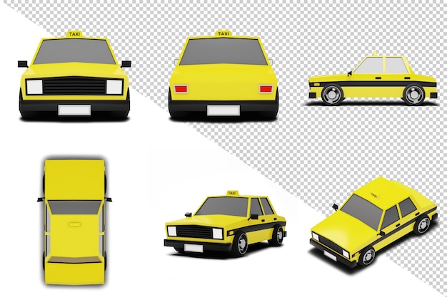 PSD taxi en estilo de dibujos animados lindo