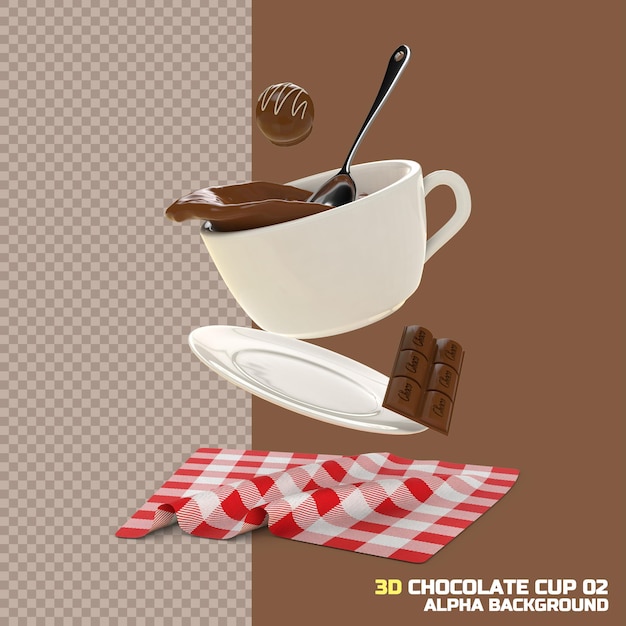 PSD taza 3d chocolate lover 02