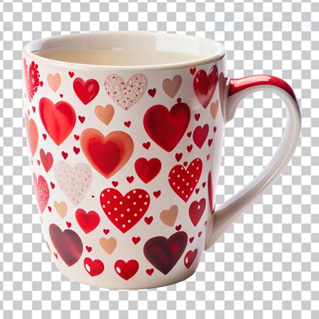 PSD taza de amor en un fondo transparente