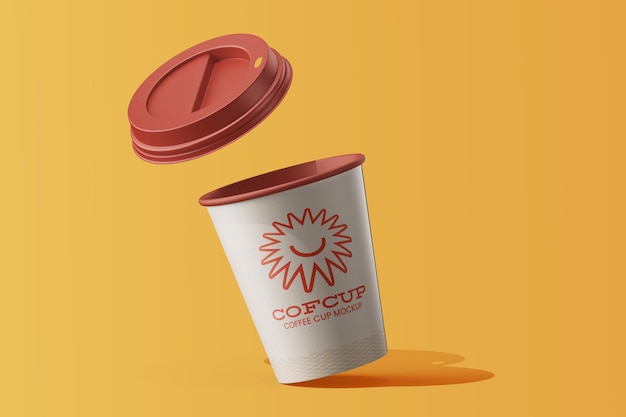 Taza de bebida de marca de café con leche, papel kraft, textura de plantilla de maqueta realista
