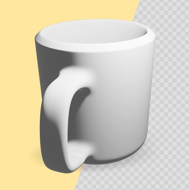 Una taza blanca con un fondo amarillo que dice "v".