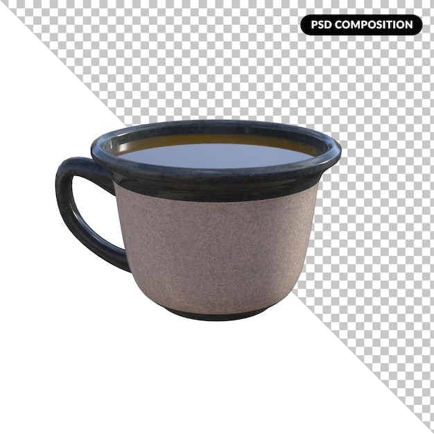 Taza de café aislada 3d