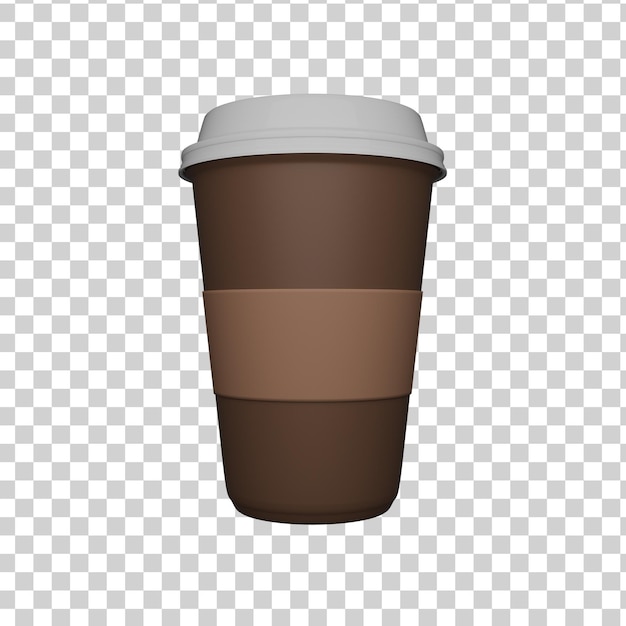 Taza de café aislada sobre un fondo transparente