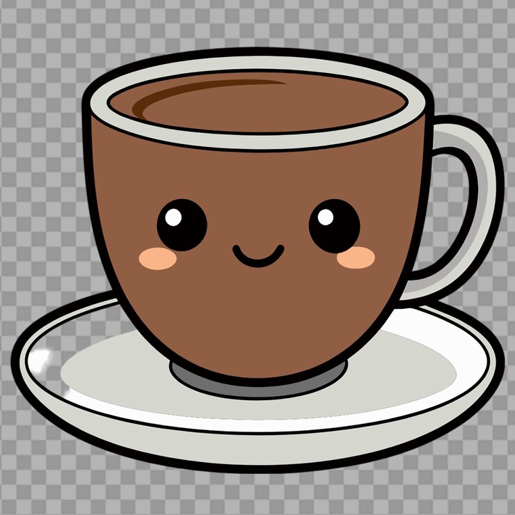 PSD taza de café en una cerámica sobre un fondo transparente