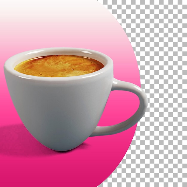 PSD una taza de café espresso con espuma aislada