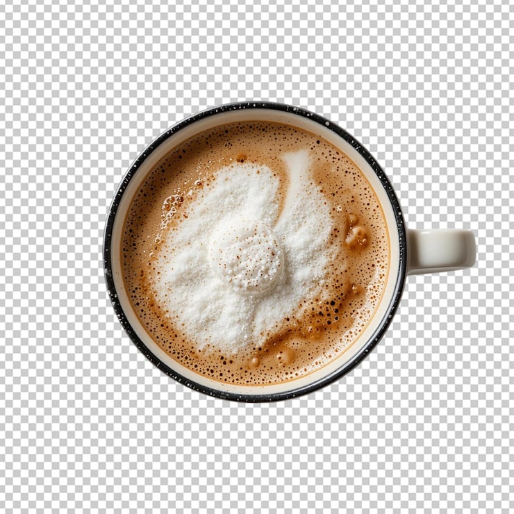 PSD una taza de café con una espuma espumosa espumosa