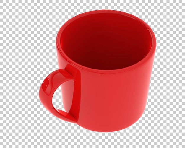 Taza de café en la ilustración de renderizado 3d de fondo transparente