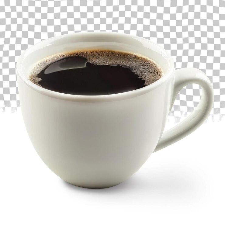 PSD una taza de café con un líquido negro en ella