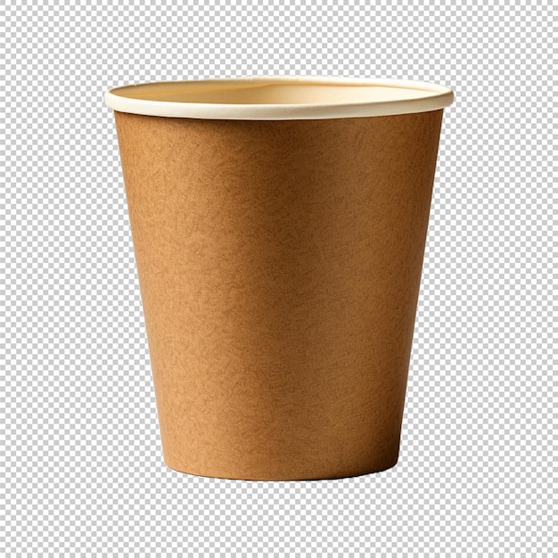PSD taza de café marrón aislada en blanco