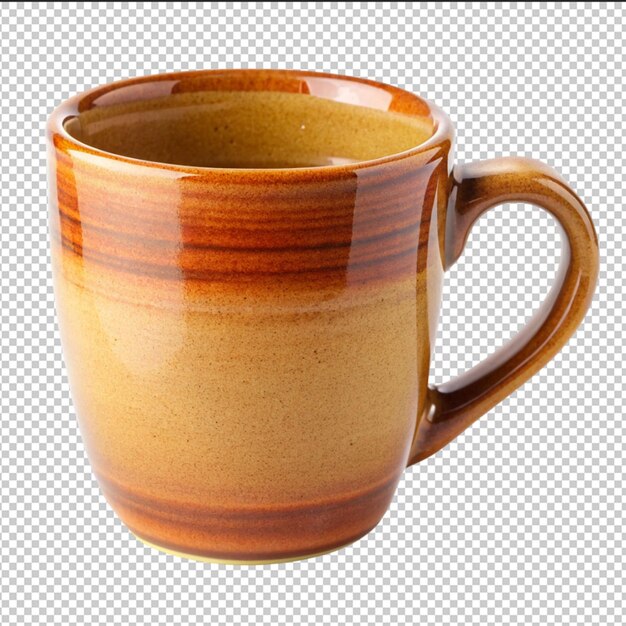 PSD una taza de café marrón de elixir elaborado en un lienzo en blanco en una superficie blanca o clara png de fondo transparente