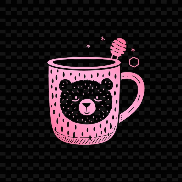 PSD una taza de café con un oso en el medio