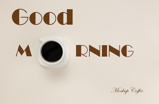 Una taza de café con las palabras buen día en ella