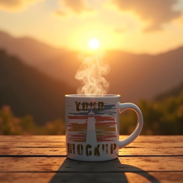 PSD una taza de café con las palabras tu tu trabajo en ella