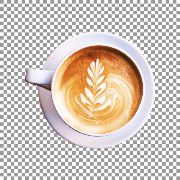 PSD una taza de café con un patrón de hojas