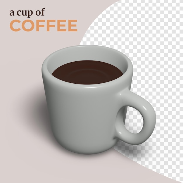 PSD una taza de café con representación 3d aislada