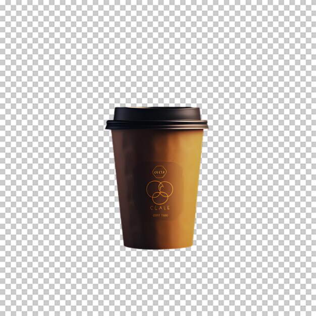 PSD taza de café retro aislada en un fondo transparente