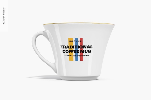 PSD taza de café tradicional, vista frontal