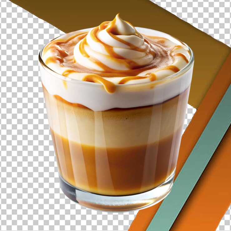 PSD una taza de capuchino con el fondo transparente