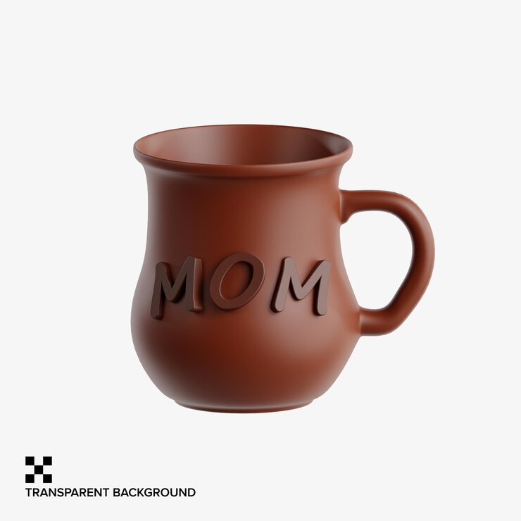 PSD taza de cerámica marrón para el regalo del día de la madre