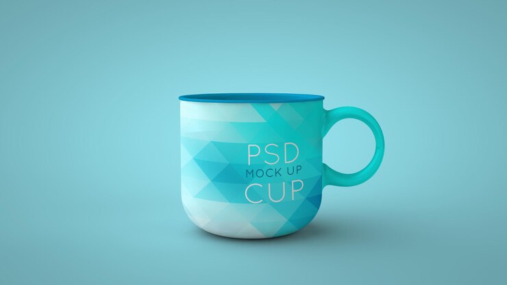 Taza de cerámica realista PSD Representación 3d de maqueta editable