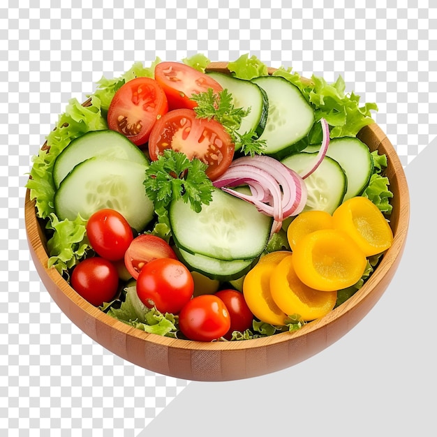Taza de salada verde transparente e saudável isolada em fundo branco