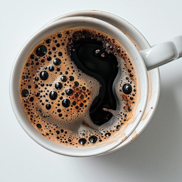 Taza de granos de café latte en un saco de café de nueces aislado sobre un fondo transparente