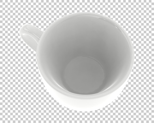 Taza en la ilustración de renderizado 3d de fondo transparente