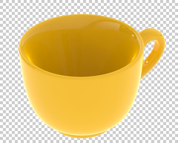 PSD taza en la ilustración de renderizado 3d de fondo transparente