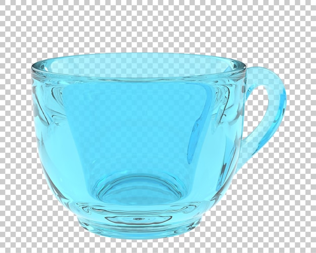 PSD taza en la ilustración de renderizado 3d de fondo transparente