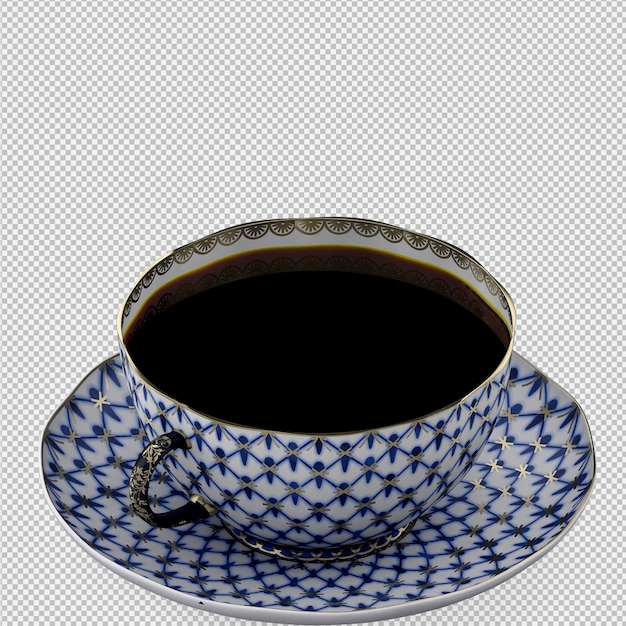 PSD taza isométrica 3d render