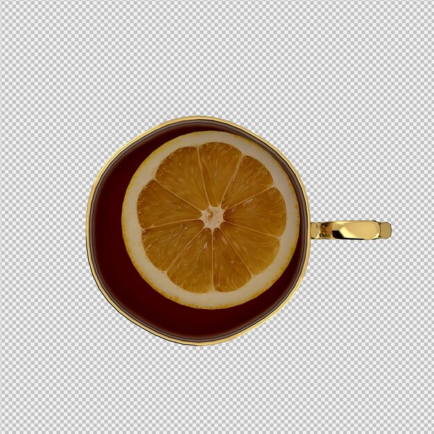 Taza isométrica 3d render