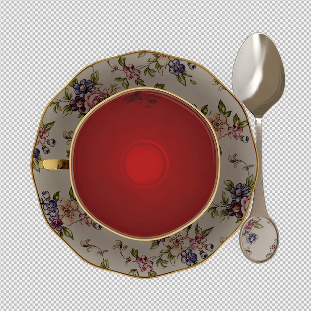 Taza isométrica 3d render