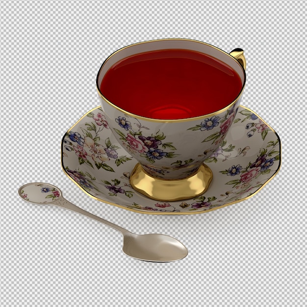 Taza isométrica 3d render