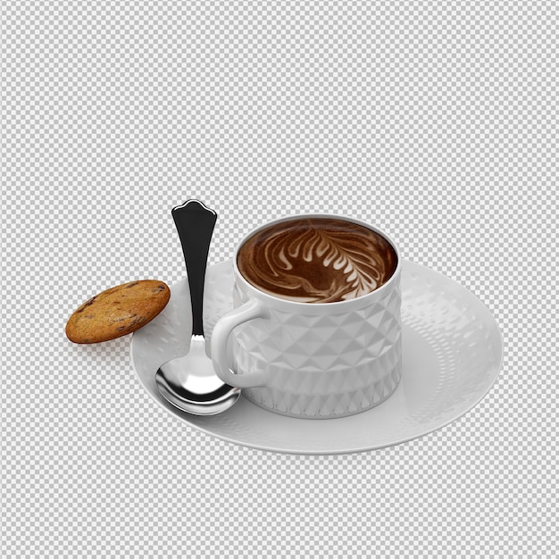 PSD taza isométrica 3d render