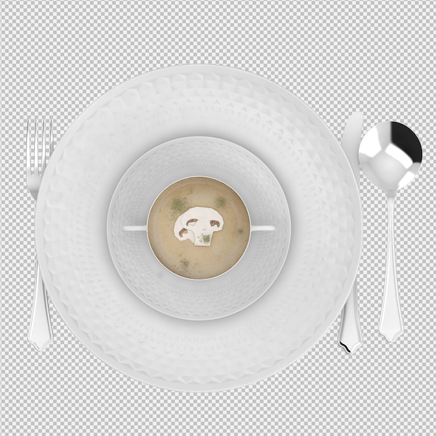 Taza isométrica 3d render