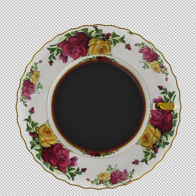 Taza isométrica 3d render