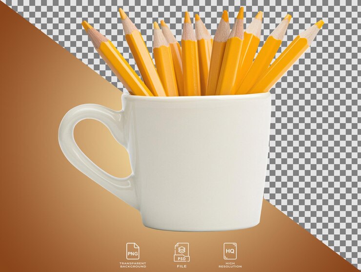 PSD una taza llena de lápices