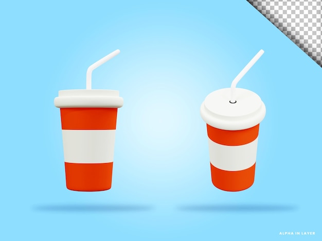 Taza para llevar 3d render ilustración aislada