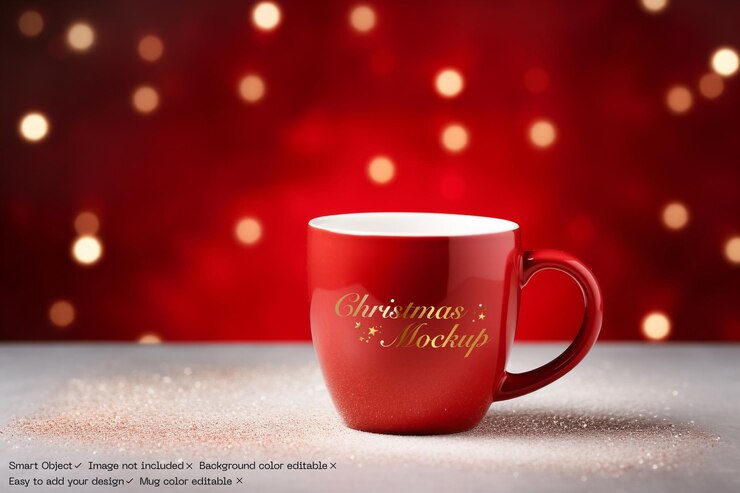 PSD taza de navidad en formato psd