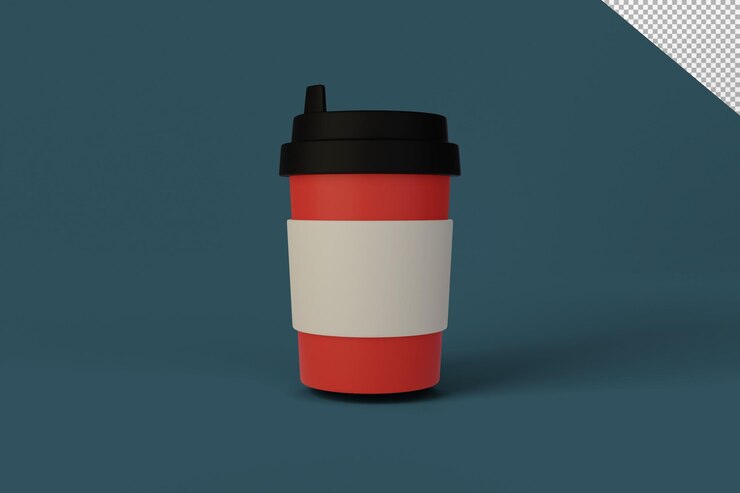 Taza de plástico de diseño plano 3D