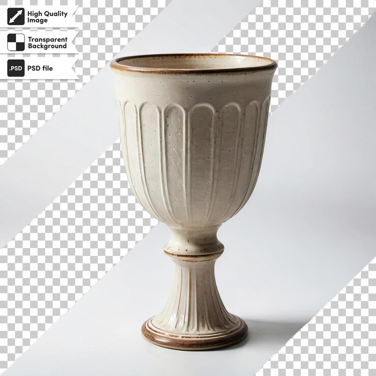 PSD taza de porcelana antigua psd en fondo transparente con capa de máscara editable